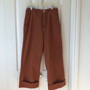 Free people wide-leg cropped denim